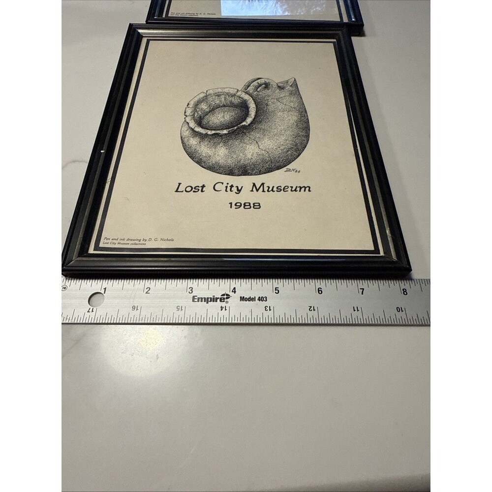 Set Of 2 Lost City Museum Of Archeology Overton Nevada Vintage Drawings Prints - Picture 9 of 9